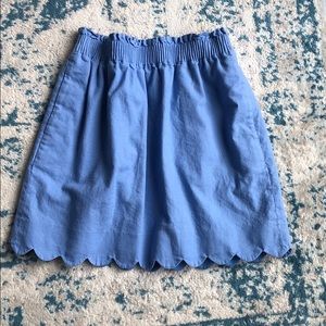J crew women’s Scalloped linen-cotton skirt